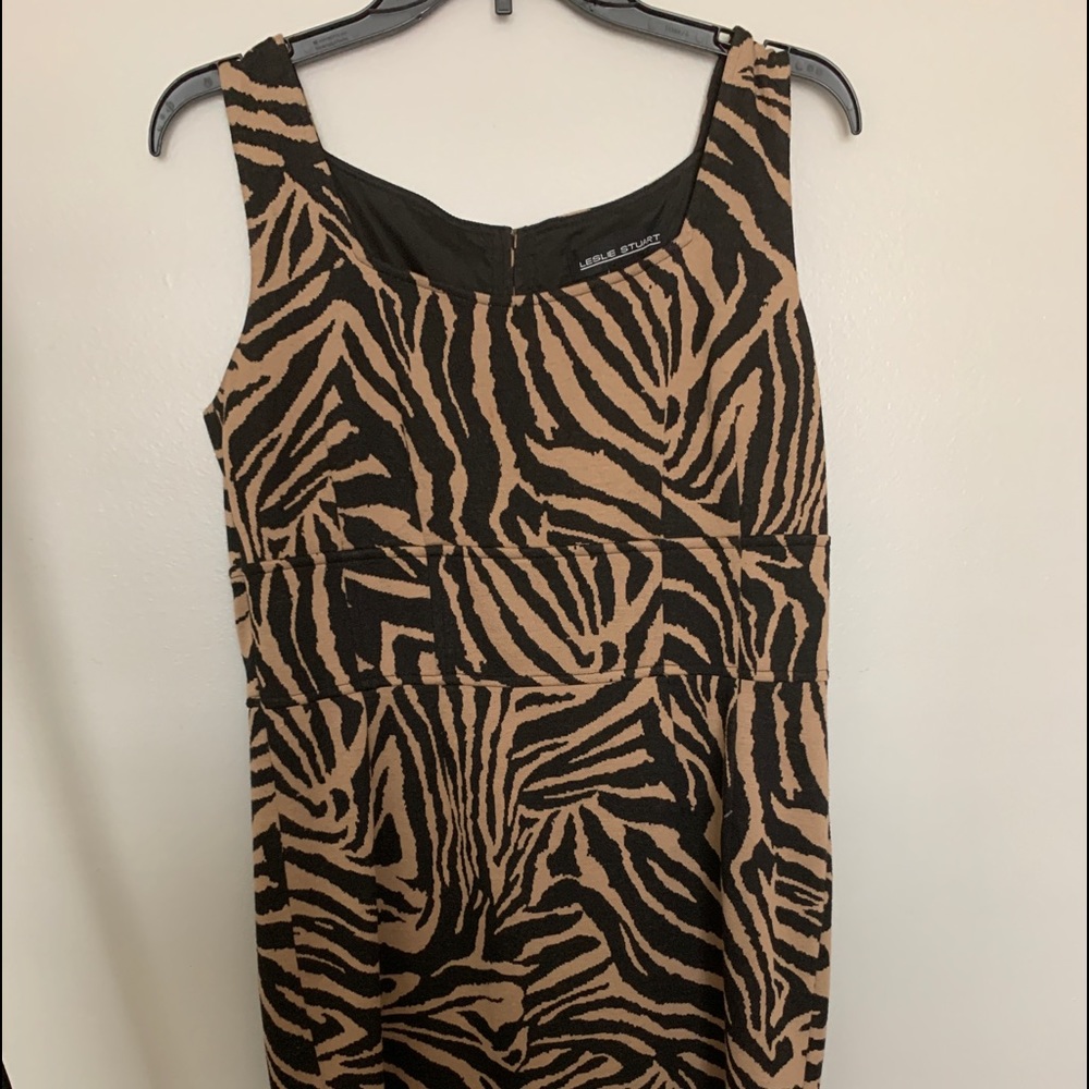 Zebra print Black and Tan dress